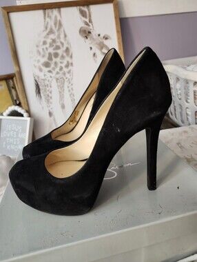 Classic Black Suede High Heel Pumps for Women